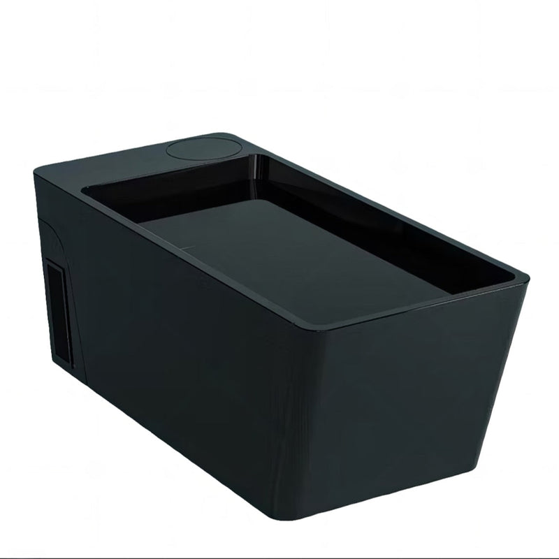 Orivon Frost cold plunge tub, Black, angled view