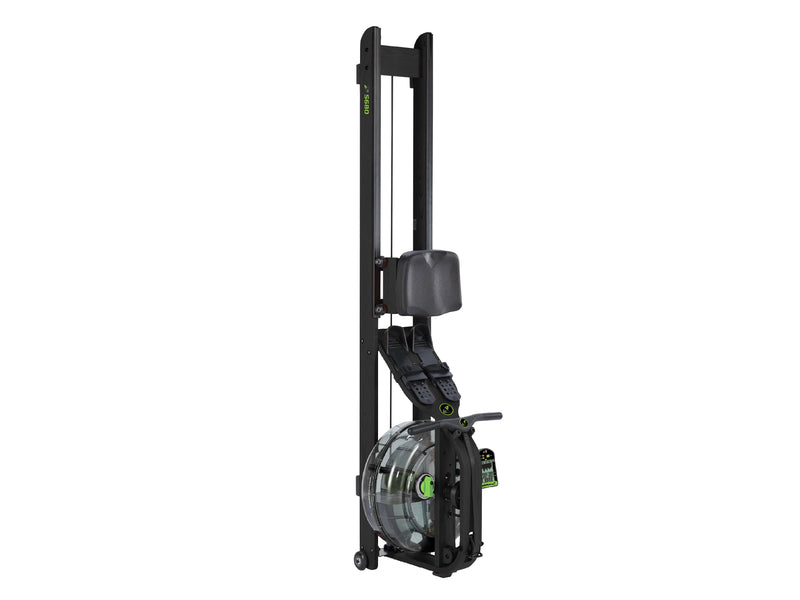 Dynamic Fluid Fitness S680 Timber rower, angled view